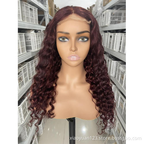 Custom Design 150% Density 22"hd Loose Wave Wig Raw India Lace Frontal wigs Brazilian Human Hair Lace Frontal Wig With Baby Hair